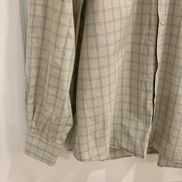 Ermenegildo Zegna Beige Blue Checked Button Up Shirt - Picture 4 of 13